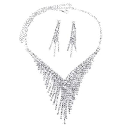 Imagem de Conjunto Colar e Brinco de Brilhante Luxo Festas Casamentos e Debutantes