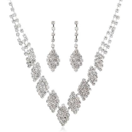 Imagem de Conjunto Colar e Brinco de Brilhante Luxo Festas Casamentos e Debutantes