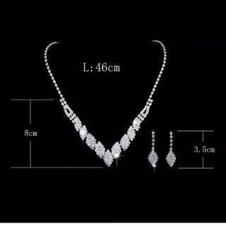 Imagem de Conjunto Colar e Brinco de Brilhante Luxo Festas Casamentos e Debutantes