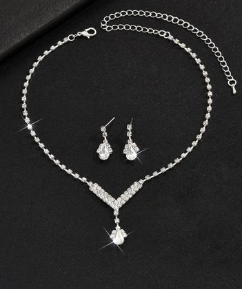 Imagem de Conjunto Colar e Brinco de Brilhante Luxo Festas Casamentos e Debutantes