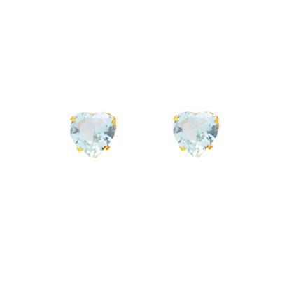 Imagem de Conjunto Colar E Brinco Pedra Azul Claro Folheado A Ouro 18k