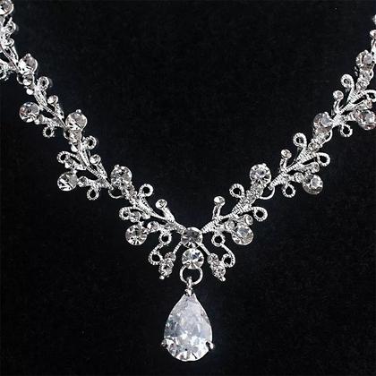 Imagem de Conjunto Colar e Brinco Strass Noiva Casamento Festa C22