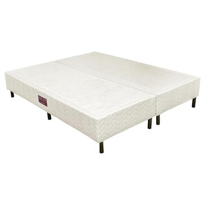Imagem de Conjunto colchão cama box bege fit queen splendor top orthocrin 158x198x69 molas ensacadas espuma certificada