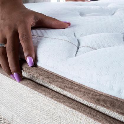 Imagem de Conjunto colchão cama box bege fit queen splendor top orthocrin 158x198x69 molas ensacadas espuma certificada