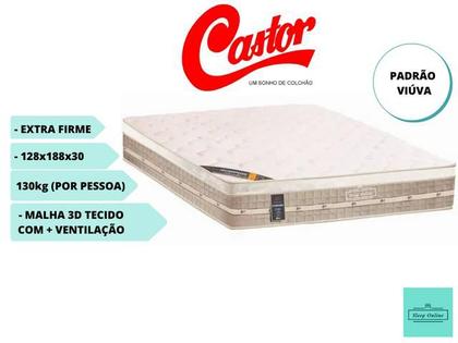 Imagem de Conjunto Colchão Castor Molas Premium Tecnopedic + Cama Box Baú Viúva Jadmax 128x188x72