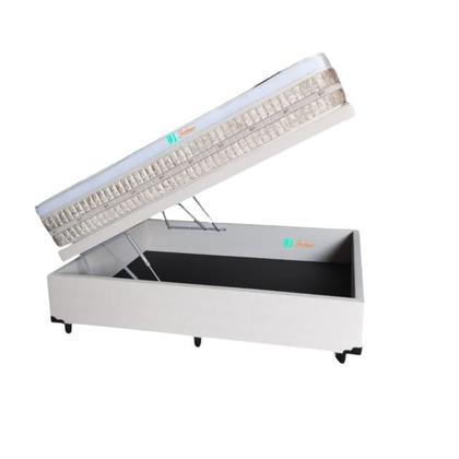 Imagem de Conjunto Colchão Castor Premium Tecnopedic Viúva + Cama Baú Comfort Jadmax Tecido Linhão 128x188x74