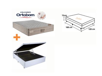 Imagem de Conjunto  Colchão Ortobom Airtech Viúva + Cama Box Baú Jadmax 128x188 - Reforçada -Ideal para espaços Pequenos 