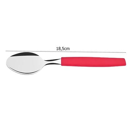 Imagem de Conjunto Colher De Mesa 12pçs Cabo Colorido Plastico