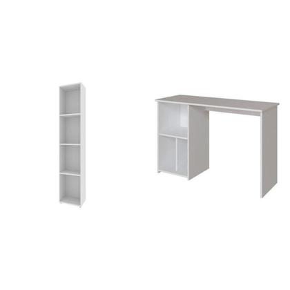 Imagem de Conjunto com 1 Mesa Escrivaninha 3 Nichos Veneta e 1 Estante Livreiro 4 Nichos Calum