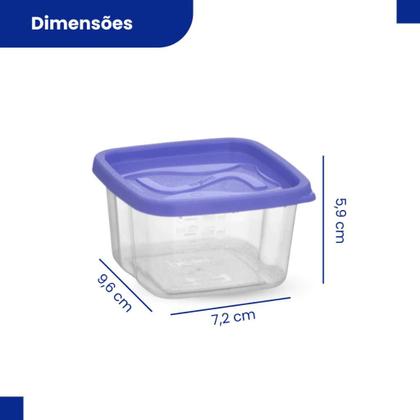 Imagem de Conjunto Com 10 Potes 280 ML Pequenos Quadrados BPA Free Versátil Multiusos