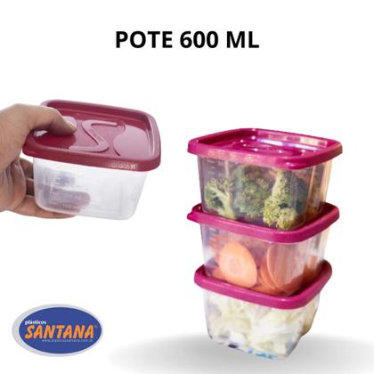 Imagem de Conjunto Com 12 Potes Quadrado Graduados BPA Free 600 ml