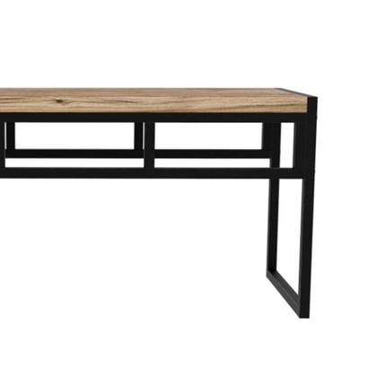 Conjunto com 2 Bancos de Jantar Wooden Carvalho e Preto - Mobly Imagem de Conjunto com 2 Bancos de Jantar Wooden Carvalho e Preto