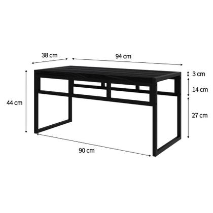 Imagem de Conjunto com 2 Bancos de Jantar Wooden Ônix e Preto