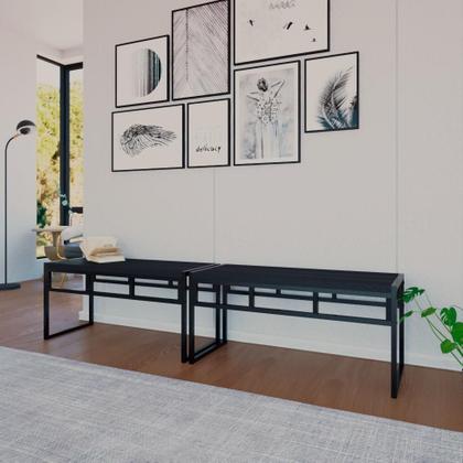 Imagem de Conjunto com 2 Bancos de Jantar Wooden Ônix e Preto