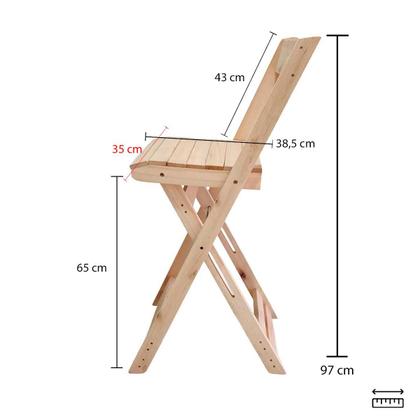 Imagem de Conjunto com 2 Banquetas alta Dobráveis para bar e balcão em madeira Ismalu