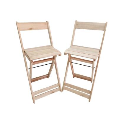 Imagem de Conjunto com 2 Banquetas alta Dobráveis para bar e balcão em madeira Ismalu