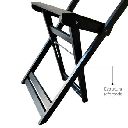 Imagem de Conjunto com 2 Banquetas alta Dobráveis para bar e balcão em madeira Ismalu