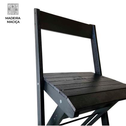 Imagem de Conjunto com 2 Banquetas alta Dobráveis para bar e balcão em madeira Ismalu