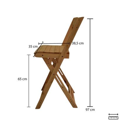 Imagem de Conjunto com 2 Banquetas Dobráveis para Bistro e balcão em madeira Ismalu