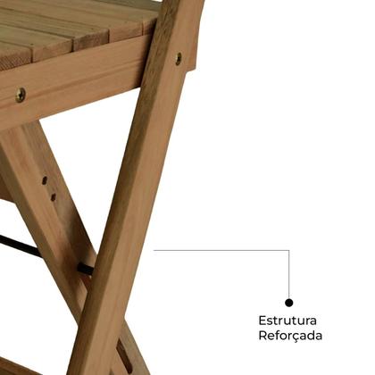 Imagem de Conjunto com 2 Banquetas Dobráveis para Bistro e balcão em madeira Ismalu
