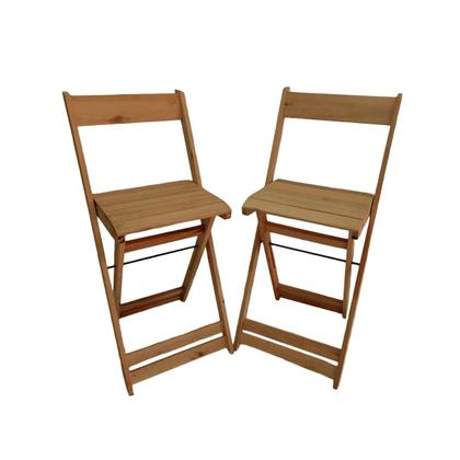 Imagem de Conjunto com 2 Banquetas Dobráveis para Bistro e balcão em madeira Ismalu