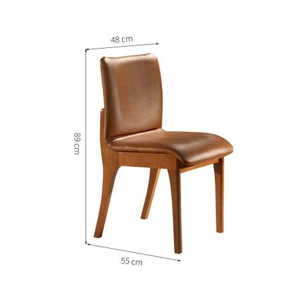Conjunto com 2 Cadeiras de Jantar Bella Gold Imbuia e Caramelo - Mobillare Imagem de Conjunto com 2 Cadeiras de Jantar Bella Gold Imbuia e Caramelo