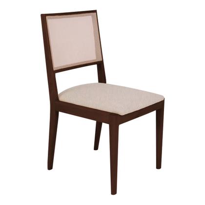 Imagem de Conjunto com 2 Cadeiras de Jantar Suellen em Madeira e Mdf Castanho Linho Bege