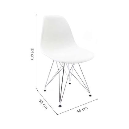 Conjunto com 2 Cadeiras Eames Cromado e Branco - Emporio Tiffany Imagem de Conjunto com 2 Cadeiras Eames Cromado e Branco