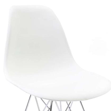 Conjunto com 2 Cadeiras Eames Cromado e Branco - Emporio Tiffany Imagem de Conjunto com 2 Cadeiras Eames Cromado e Branco