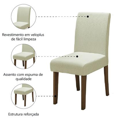 Imagem de Conjunto Com 2 Cadeiras Estofada Sala de Jantar Trieste Siena Cedro / Areia Dobuê