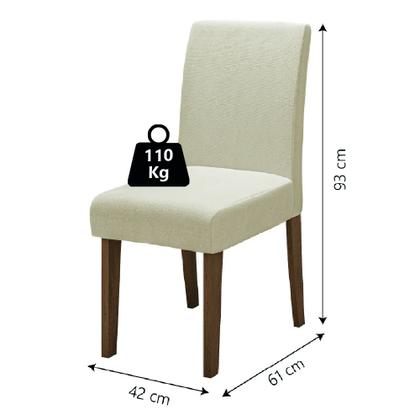 Imagem de Conjunto Com 2 Cadeiras Estofada Sala de Jantar Trieste Siena Cedro / Areia Dobuê