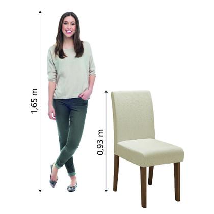 Imagem de Conjunto Com 2 Cadeiras Estofada Sala de Jantar Trieste Siena Cedro / Areia Dobuê