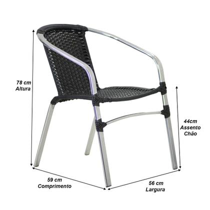 Imagem de Conjunto com 2 Cadeiras Floripa e Mesa Ascoli Trama Original