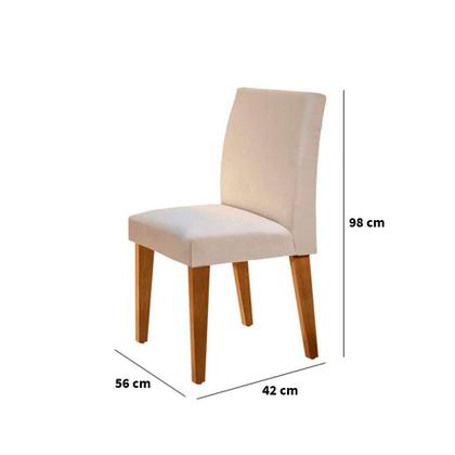Conjunto com 2 Cadeiras Goiatuba Veludo Imbuia e Creme - Mobly Imagem de Conjunto com 2 Cadeiras Goiatuba Veludo Imbuia e Creme