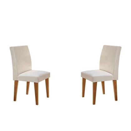 Conjunto com 2 Cadeiras Goiatuba Veludo Imbuia e Creme - Mobly Imagem de Conjunto com 2 Cadeiras Goiatuba Veludo Imbuia e Creme
