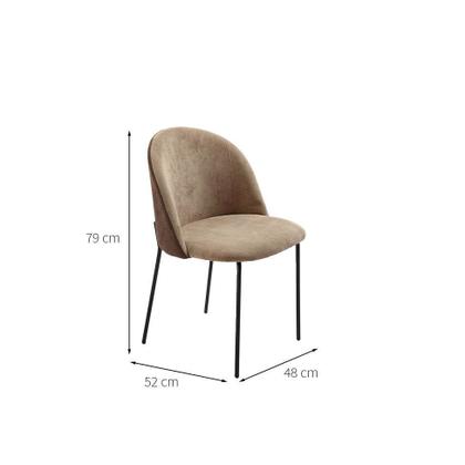 Conjunto com 2 Cadeiras Margaret Bege e Café - Keva Imagem de Conjunto com 2 Cadeiras Margaret Bege e Café