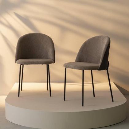 Imagem de Conjunto com 2 Cadeiras Margaret Bege e Café