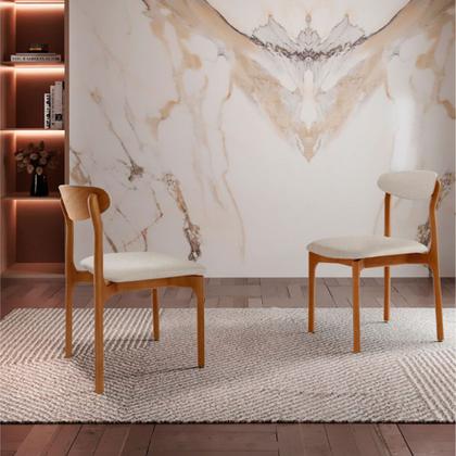 Imagem de Conjunto com 2 cadeiras Noronha em Madeira Maciça para Sala de Jantar Moderna Mobília