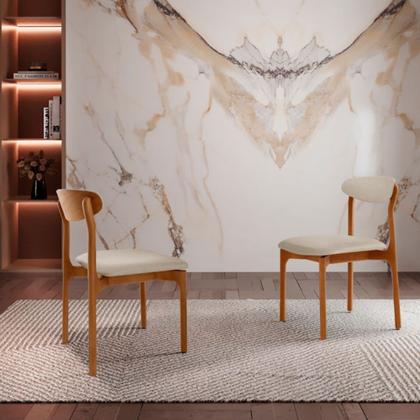 Imagem de Conjunto com 2 cadeiras Noronha em Madeira Maciça para Sala de Jantar Moderna Mobília