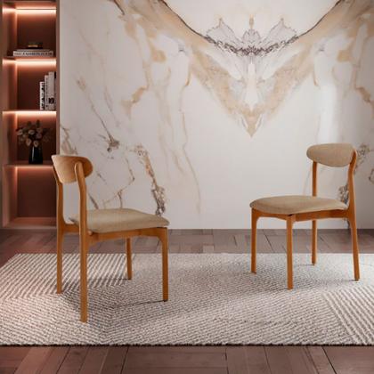 Imagem de Conjunto com 2 cadeiras Noronha em Madeira Maciça para Sala de Jantar Moderna Mobília