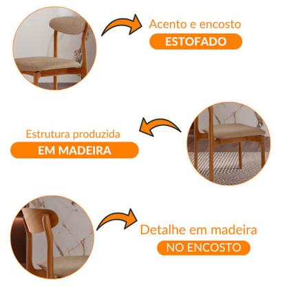 Imagem de Conjunto com 2 cadeiras Noronha em Madeira Maciça para Sala de Jantar Moderna Mobília