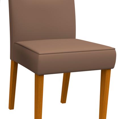 Imagem de Conjunto Com 2 Cadeiras Para Sala de Jantar Estofadas Lectus Madeira Maciça Cor Ype Camursa Marrom LUX New Ceval