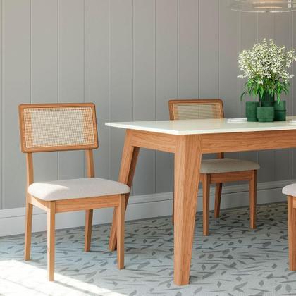 Imagem de Conjunto com 2 Cadeiras Penny Algodão Cesare Claro e Freijó