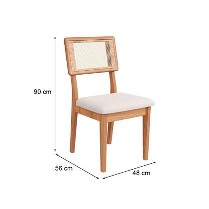 Imagem de Conjunto com 2 Cadeiras Penny Algodão Cesare Claro e Freijó