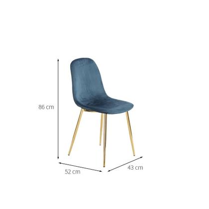Imagem de Conjunto com 2 Cadeiras Sindy Azul Pernas Cromadas