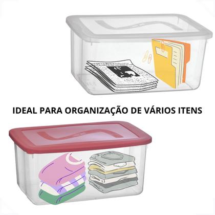 Imagem de Conjunto Com 2 Caixas Organizadoras Topa Tudo Com Tampa 20L