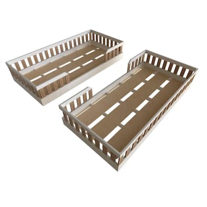 Imagem de Conjunto com 2 Camas Infantil Montessoriana Solteiro Cori Yescasa Branco/Carvalho Mel