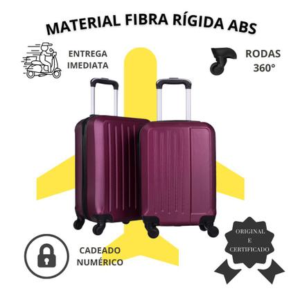 Imagem de Conjunto Com 2 Malas de Viagem Para Bordo P/PP - Cadeado Acoplado Rodas 360