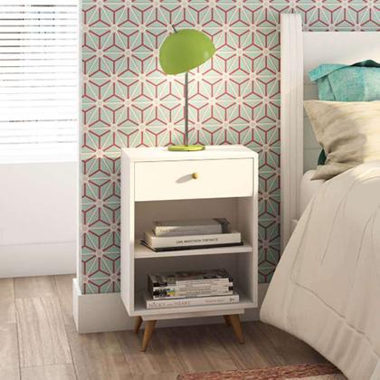 Conjunto com 2 Mesas de Cabeceira Retrô Plus 1 GV Branca - Mobly Imagem de Conjunto com 2 Mesas de Cabeceira Retrô Plus 1 GV Branca