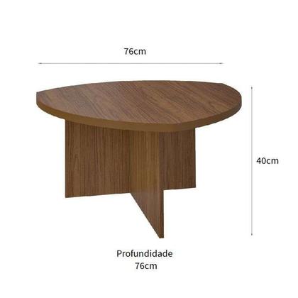 Imagem de Conjunto com 2 Mesas Laterais e 1 Mesa de Centro Delta Cedro e Off White